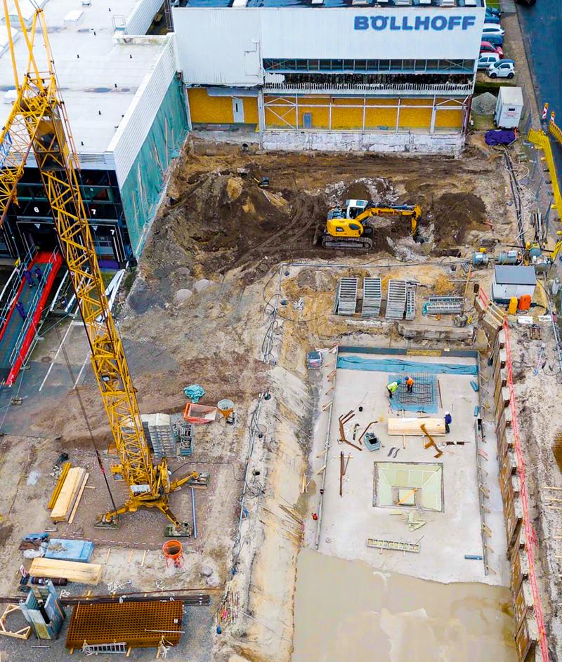 Baustelle für das Ausbildungszentrum der Böllhoff GmbH & Co. KG, Bielefeld